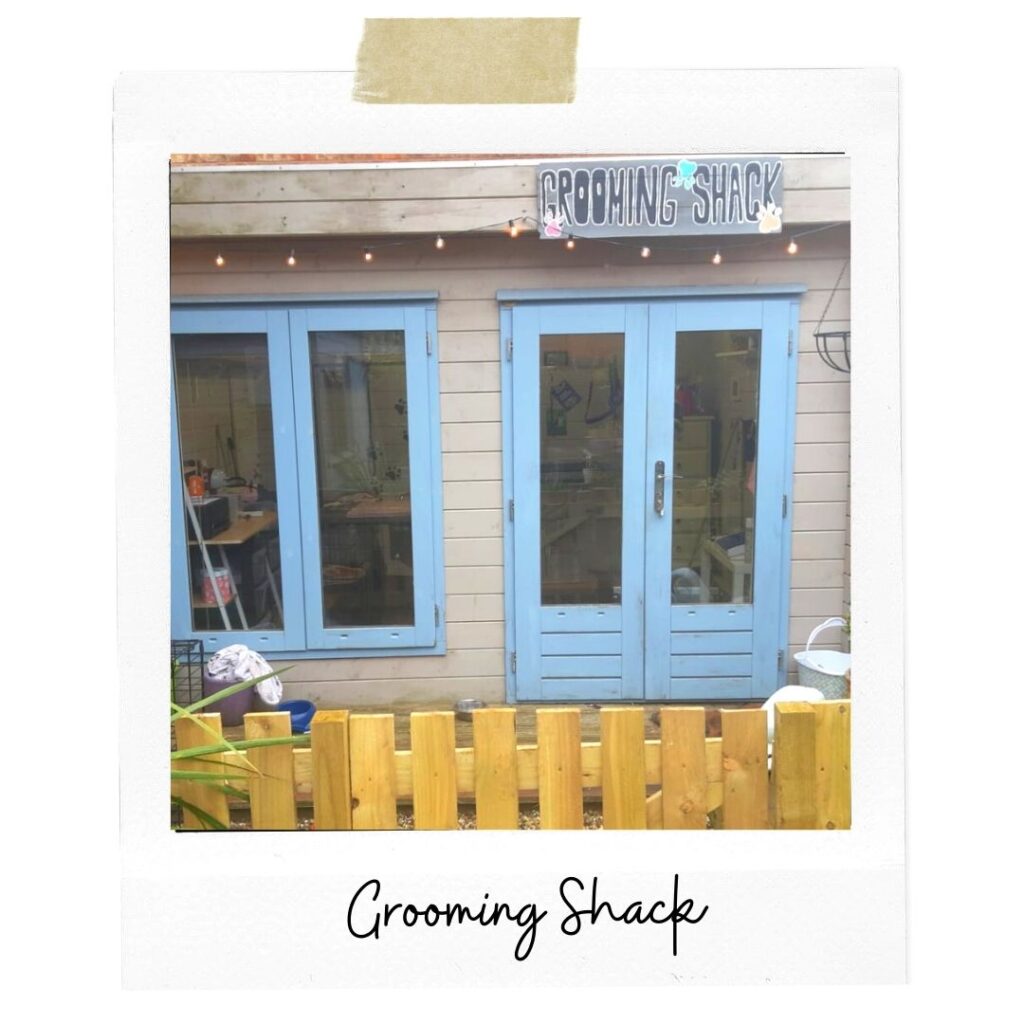 The grooming shack at Kibworth Dog Grooming